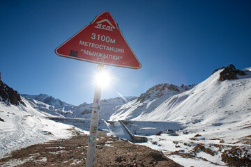Winter snow mountain peak travel