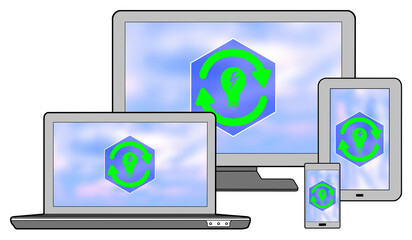 Renewable energy concept on different devices