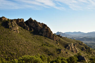 Craggy rocks and steep slopes in the Spanish mountains 