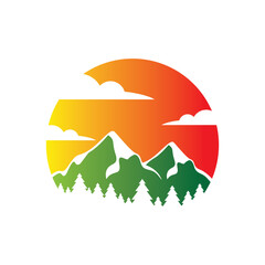 Mountain logo template vector icon 