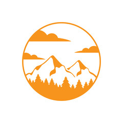 Mountain logo template vector icon 