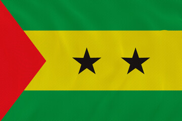 National flag of Sao tome and principe. Background  with flag of Sao tome and principe.