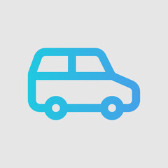 Car icon in gradient style about travel, use for website mobile app presentation