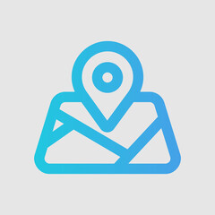 Maps icon in gradient style about travel, use for website mobile app presentation