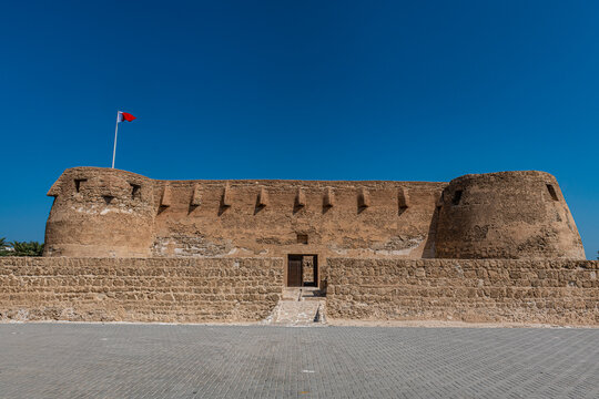 Bahrain, Muharraq Governorate, Arad, Facade of historic Arad Fort