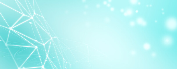 Panoramic abstract dot and triangle connection background., The world is connect and smaller concept, Digital futuristic Earth minimalism background