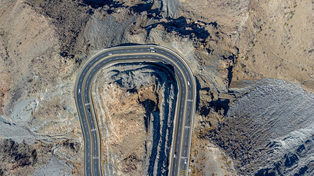 Saudi Arabia, Mecca, Taif, Aerial view of Al Hada Road