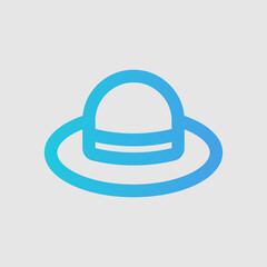 Sun hat icon in gradient style about travel, use for website mobile app presentation