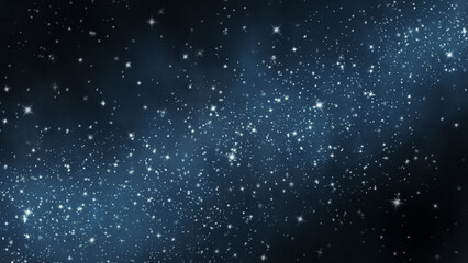 手描きの水彩の星空　キラキラ背景