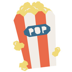 Popcorn vector illustration in flat color design