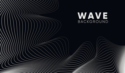 Black wavy lines abstract background