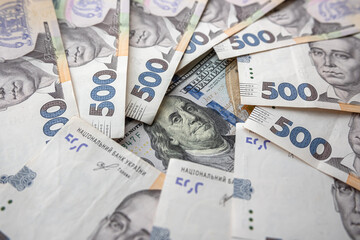 Financial background uah grivna and usd dollar