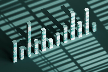 Shadow on 3D bar graph diagrams