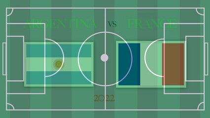 Argentina vs France Football Match Design Element on Football field
