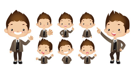 Cute business people set