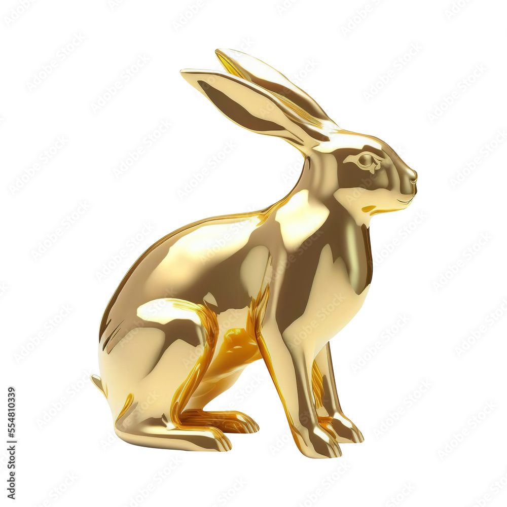 Wall mural gold bunny