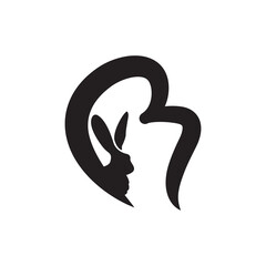 love rabbit icon logo symbol.