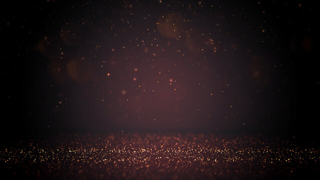 Defocused Golden Particles Glittery Background Christmas Overlay