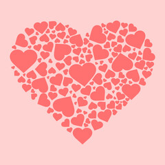 heart shaped design in illustration and vector with background