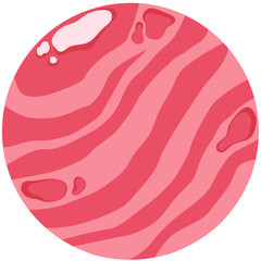 Mars illustration in flat color design