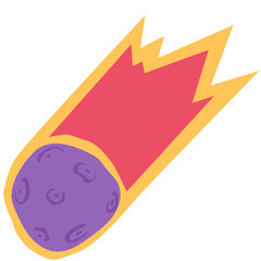 Meteor illustration in flat color design