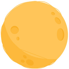 Moon illustration in flat color design
