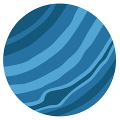 Neptune illustration in flat color design