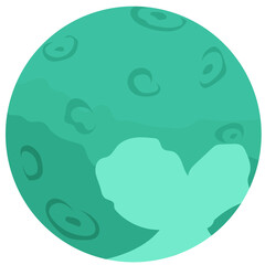 Pluto illustration in flat color design