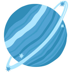 Uranus illustration in flat color design