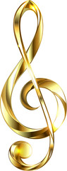 Music golden treble clef