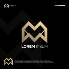 Minimalist letter M logo design