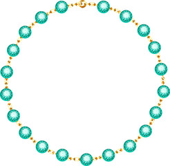 Necklace with small green beads
