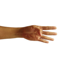 four finger gesture isolated transparent background