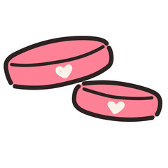 Couple rings vector illustration in line filled design