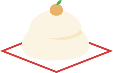 鏡餅のイラスト　かわいい　正月　日本