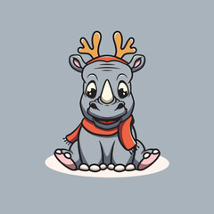 Cute Christmas Rhino
