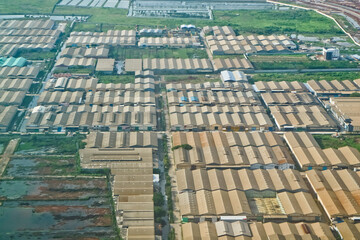 aerial view of industrial factory