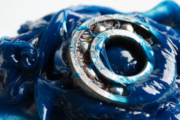Grease and ball bearing, Blue premium quality synthetic lithium complex grease, high temperatures...