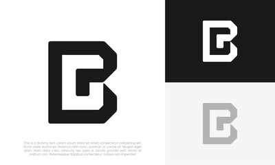 letter GB or BG initial logo design vector	