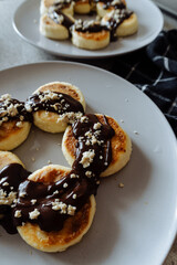 donuts with chocolate and nuts