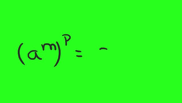 Math and physics formulas. Seamless loop with chroma key. Camera flies through handwritten mathematics equations and geometric shapes.
