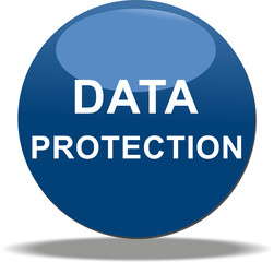 the words 'data protection' written on a blue button