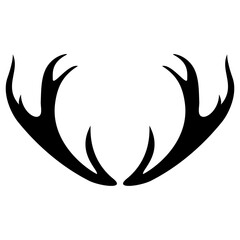 Fototapeta na wymiar Deer antlers animal horns silhouette illustration on transparent background