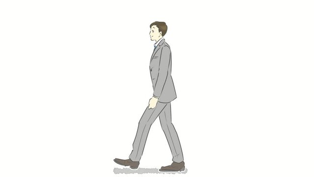 スーツを着た歩く男性のループアニメーション