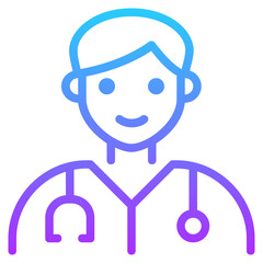 doctor gradient line icon