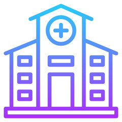 hospital gradient line icon