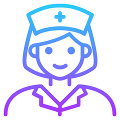 nurse gradient line icon