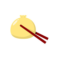 illustration of a dumpling or dim sum. chinese food vector illustration.