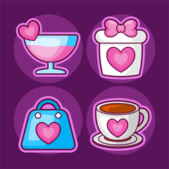 Happy valentines day icons collection