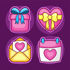 Happy valentines day icons collection
